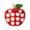Alloy Red Apple Heart Brooch Pin For Cardigan And Suit view 1