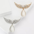 Alloy Rhinestone Cat Eye Wing Brooch Pin For Women's Suits view 1