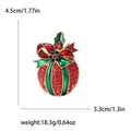 Alloy Rhinestone Apple Brooch Christmas Gift Lapel Pin For Coats view 5