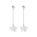 Elegant Long Ice Flower Crystal Zircon Silver Needle Stud Drop Dangle Women's Fashion Earrings view 5