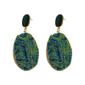 Blue Alloy Pleated Geometric Irregular Heart Drop Earrings For Women Vintage Statement view 5