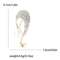 Metal Alloy Rhinestone Pearl Brooch Pin For Women Suits view 6
