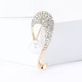 Metal Alloy Rhinestone Pearl Brooch Pin For Women Suits view 2