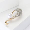 Metal Alloy Rhinestone Pearl Brooch Pin For Women Suits view 3