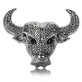Gunmetal Alloy Rhinestone Ox Brooch Pin For Zodiac Accessories view 1