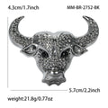 Gunmetal Alloy Rhinestone Ox Brooch Pin For Zodiac Accessories view 5