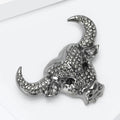 Gunmetal Alloy Rhinestone Ox Brooch Pin For Zodiac Accessories view 4