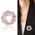 Vintage Alloy Rhinestone Flower Brooch Pin For Scarves And Apparel view 2