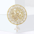 Luxury Alloy Zircon Hollow Round Pendant Brooch Pin For Coats view 2