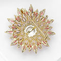 Sparkling Alloy Zircon Sunflower Brooch For Coats Sweaters And view 4