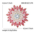 Sparkling Alloy Zircon Sunflower Brooch For Coats Sweaters And view 5