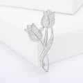 Alloy Zircon Double Tulip Brooch For Suits And Qipao view 4