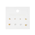 Sweet Mini Pearl Rhinestone Heart Ball Stud Set With Silver Needle Elegant Fashion Earrings view 5