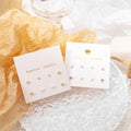 Sweet Mini Pearl Rhinestone Heart Ball Stud Set With Silver Needle Elegant Fashion Earrings view 1