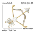 Alloy Rhinestone Bow And Arrow Brooch Men's Suit Lapel Pin view 5