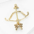 Alloy Rhinestone Bow And Arrow Brooch Men's Suit Lapel Pin view 4