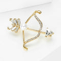 Alloy Rhinestone Bow And Arrow Brooch Men's Suit Lapel Pin view 2