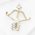 Alloy Rhinestone Bow And Arrow Brooch Men's Suit Lapel Pin view 3