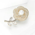 Alloy Pearl Hollow Flower Brooch For Blazer And Cardigan view 2