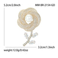 Alloy Pearl Hollow Flower Brooch For Blazer And Cardigan view 5