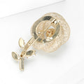 Alloy Pearl Hollow Flower Brooch For Blazer And Cardigan view 4