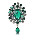 Alloy Crystal Brooch Pin With Pendant For Coat Decoration view 2