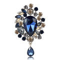 Alloy Crystal Brooch Pin With Pendant For Coat Decoration view 3