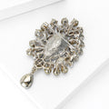 Alloy Crystal Brooch Pin With Pendant For Coat Decoration view 4