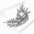 Alloy Crystal Glass Feather Brooch For Women's Clothing Accessories view 4