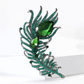 Alloy Crystal Glass Feather Brooch For Women's Clothing Accessories view 3