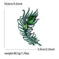Alloy Crystal Glass Feather Brooch For Women's Clothing Accessories view 5
