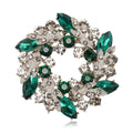 Alloy Rhinestone Bauhinia Wreath Brooch Pin For Women’s Apparel view 1