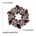 Alloy Rhinestone Bauhinia Wreath Brooch Pin For Women’s Apparel view 6