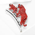 Alloy Rhinestone Leopard Brooch Pin For Mens Suit Decoration view 3