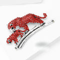 Alloy Rhinestone Leopard Brooch Pin For Mens Suit Decoration view 4
