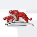 Alloy Rhinestone Leopard Brooch Pin For Mens Suit Decoration view 2