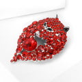 Alloy Full Rhinestone Wolf Head Brooch Pin For Men's Lapels view 3