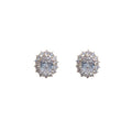 Alloy Oval Rhinestone Stud Earrings With Silver Pins Fashion OL Geometric Sweet Jewelry view 5