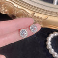 Alloy Oval Rhinestone Stud Earrings With Silver Pins Fashion OL Geometric Sweet Jewelry view 3