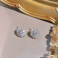 Alloy Oval Rhinestone Stud Earrings With Silver Pins Fashion OL Geometric Sweet Jewelry view 4
