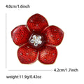 Alloy Enamel Poppy Flower Brooch Pin For Women's Clothing view 4