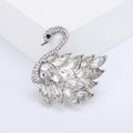 Crystal Rhinestone Swan Brooch Pin For Coat And Jacket Closure view 6