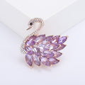 Crystal Rhinestone Swan Brooch Pin For Coat And Jacket Closure view 4