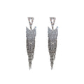 Chic Alloy Triangle Rhinestone Tassel Drop Earrings With Silver Pin Stud Design view 5
