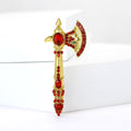 Alloy Rhinestone Axe Brooch For Men's Suits And Coats view 2