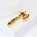 Alloy Rhinestone Axe Brooch For Men's Suits And Coats view 3