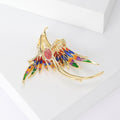 Alloy Zircon Phoenix Brooch Pin For Luxury Autumn Winter Apparel view 4