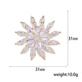 Alloy Zircon Rotating 3D Snowflake Brooch For Suit Decoration view 5