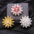 Alloy Zircon Rotating 3D Snowflake Brooch For Suit Decoration view 1