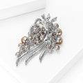 Copper Zircon Violet Crystal Brooch For Elegant Suit Decoration view 3